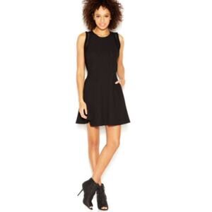 Rachel Rachel Roy Black Sleeveless Fringe Detail Trim Circle Dress Size: 8